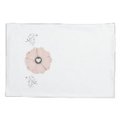 roze Floral/wijn standaard Kussensloop set (Achterkant-Links)