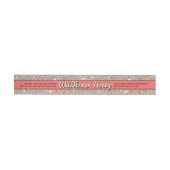 Roze Floral Wrap-Around Food Label Adreslabel Wikkel (Individueel)