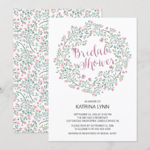 Roze Floral Wreated Vrijgezellenfeest Kaart