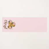 Roze Floral Yogamat (Voorkant (horizontaal))