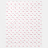 Roze florale afdruk op wit fleece deken (Voorkant)