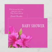 Roze florale baby shower briefkaarten (Voorkant / Achterkant)