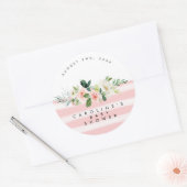 roze florale baby shower sticker (Envelop)