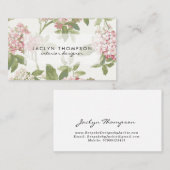 roze florale botanische visitekaartje (Voorkant / Achterkant)