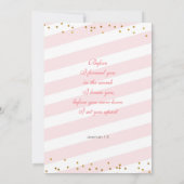 Roze florale eerste communiqué uitnodiging. kaart (Achterkant)