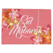 Roze florale Eid Mubarak cadeau Groot Cadeauzakje (Achterkant)
