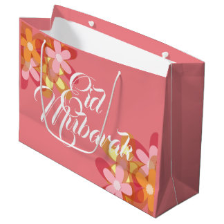 Roze florale Eid Mubarak cadeau Groot Cadeauzakje