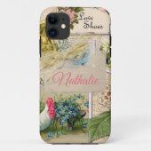 roze florale franse ontkoppeling Case-Mate iPhone case (Achterkant)