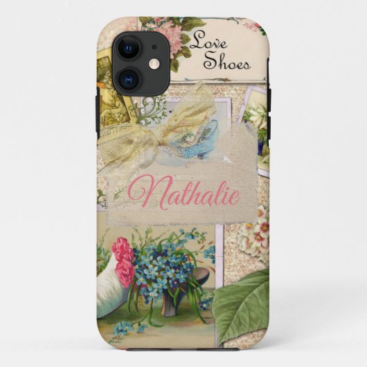  roze florale franse ontkoppeling Case-Mate iPhone case (Achterkant)
