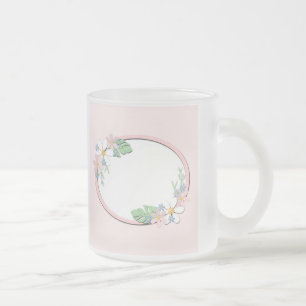 Roze florale lijst ronde kinder lente schattige aa matglas koffiemok