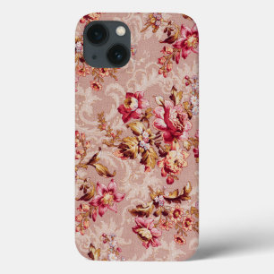 Roze florale retro iPhone 13 hoesje