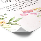 Roze florale safari hoe groot is het buikspel van  poster (Hoek)