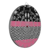 roze florchevron dartbord (Voorkant Links)
