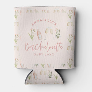 Roze florele moderne roze girale bacheloretpartij blikjeskoeler