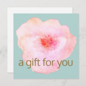 Roze Florence-Waterverf Cadeaubon (Voorkant / Achterkant)