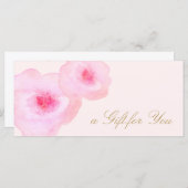 Roze Florence Waterverf Roze Cadeaubon (Voorkant / Achterkant)