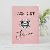 Roze Florida Paspoort Bewaar de datum Save The Date (Staand voorkant)
