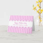 Roze  Flower Cousin Happy Moederdag Kaart (Gele Bloem)