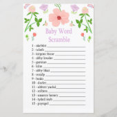 Roze Flowers Baby word scramble game (Voorkant)