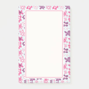 Roze Flowers Cute Whimsical Patroon Post-it® Notes