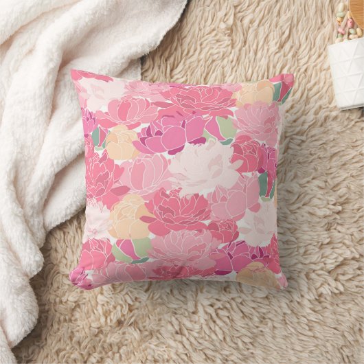Roze Flowers Pillow Kussen (Deken)