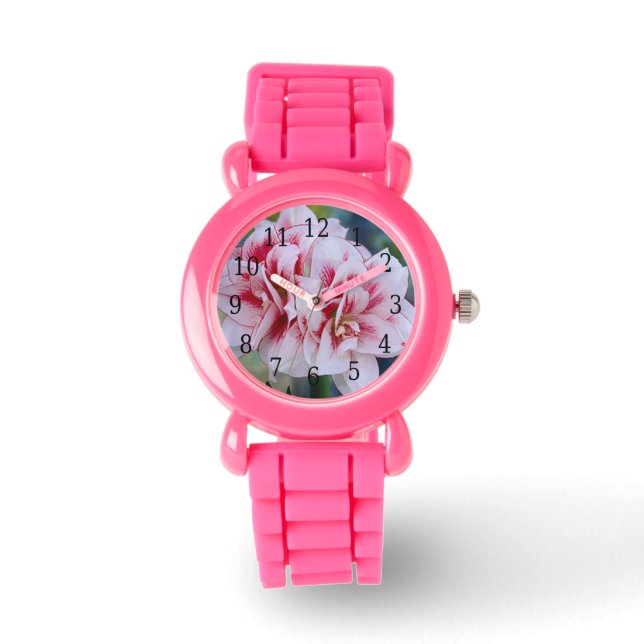 Roze Flowers Watch Horloge (Voorkant)