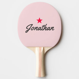 Roze Fluistering en Zwarte Vintage Ster Handtekeni Tafeltennisbatje