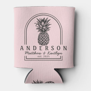 Roze Fluistering & Zwarte Ananas Trouwboog & Naam Blikjeskoeler