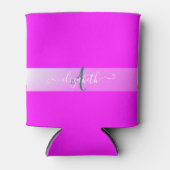 Roze fluorescerend monogram blikjeskoeler (Voorkant)