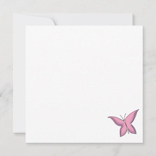 Roze Fluttering Butterfly Valentijn Kaart (Achterkant)