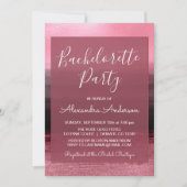 Roze Folie Girly Paint Strokes Bachelorette Party Kaart (Voorkant)