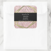 Roze Folie Gold Bad Branding Verpakking Vierkante Sticker (Tas)