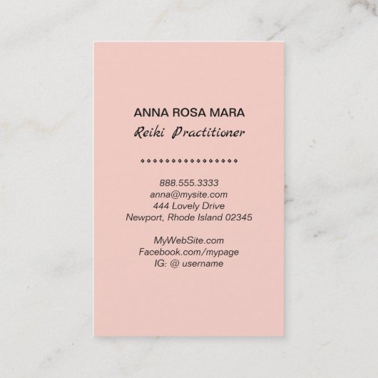 *~* Roze Folie. Reiki Practitioner Master Symbool Visitekaartje (Achterkant)