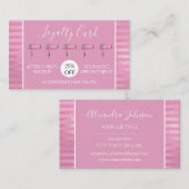 Roze Folie Strepen Haarsalon Loyaliteit Klantenkaartje (Voorkant / Achterkant)