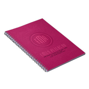 Roze folio van kunstleder notitieboek