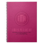 Roze folio van kunstleder notitieboek (Voorkant)