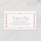 Roze Folk Art Bunny Baby shower Book Rerequest Informatiekaartje (Voorkant)