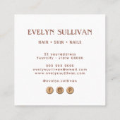 Roze Folk Art Flower Square visitekaartje (Achterkant)