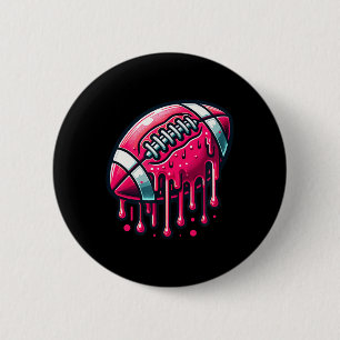 Roze Footballs druppel Ronde Button 5,7 Cm