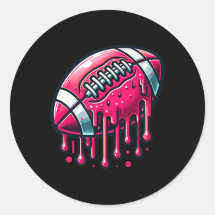Roze Footballs druppel Ronde Sticker