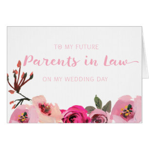 Roze Foral Future Parents in Law Wedding Card