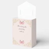 Roze Foral Rococo Pioen Baby shower Bedankdoosjes (Geopend)