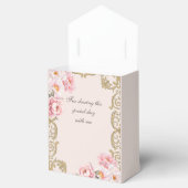 Roze Foral Rococo Pioen Vrijgezellenfeest Bedankdoosjes (Geopend)