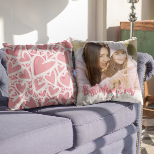 Roze foto Beste mama ooit Kussen