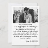 Roze  foto collage bruiloft bedankkaart (Achterkant)