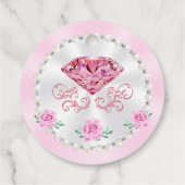 Roze FOTO, Dank u Labels voor verjaardagsgunsten (Achterkant)