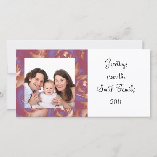 Roze Foto Feestdagenkaart (Voorkant)