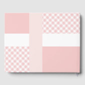 Roze foto geboortedatum Gingham Footprint Gastenboek (Achterkant)