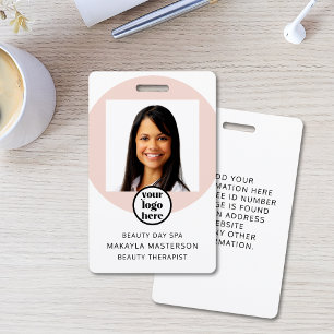 Roze foto logo personeelskaart badge