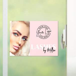 Roze Foto Logo Wimpers Raamsticker